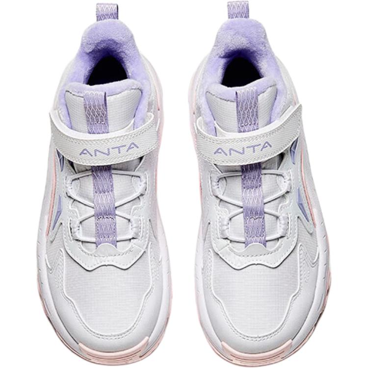 Anta Kids Comfortable Simple Non-Slip Wear-Resistant Mid-Top Boots Kids Boots White Pink A22446932-3
