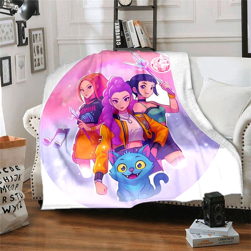 1pc Blanket Kpop Hunter7 Print Design, Lightweight Blanket for Sofa, Bed- Soft &Warm, Gift for All Seasons like Christmas, Halloween