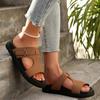Retro Belt Buckle Platform Slides Women-Open Toe Thick Sole Outdoor Sandals,Vintage Inspired Adjustable Strap Beach Flip Flops for Summer Street Style