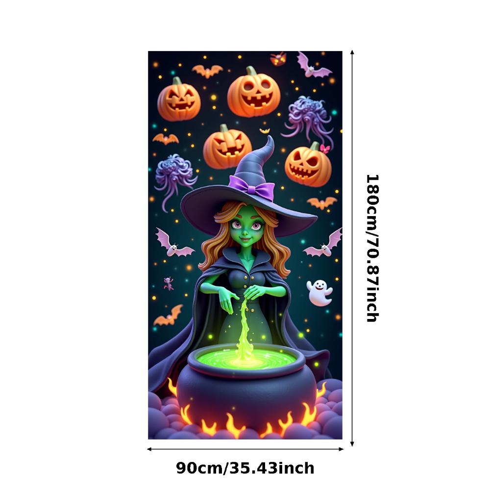 Halloween Banner Kessel Kürbis Banner Halloween Party Banner Farbenfrohes Design für Halloween Party Themenparty