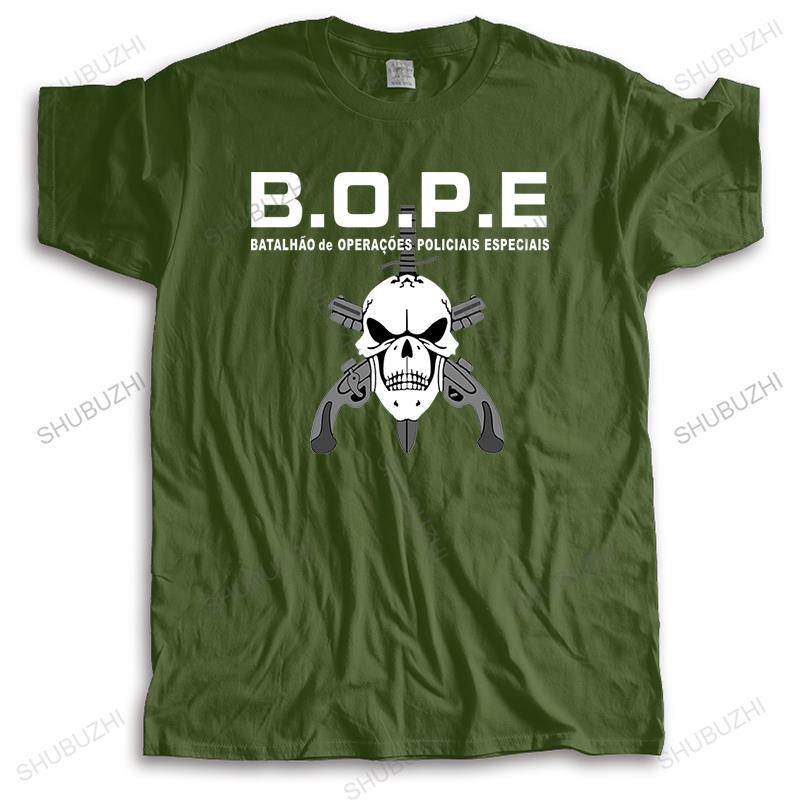 mens sunmmer cotton t-shirt BOPE Tropa De Elite Brazil Special Elite Forces Military T shirt men two sides military Casual tee