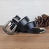 Women'S Trend Ethnic Style First Layer Cowhide Silver-Plated Pin Buckle Casual Leather Personalized Belt Jeans Belt Skirt Belt