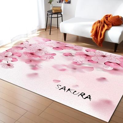 Cherry Blossom Sakura Pink Flower Carpet for Living Room Large Area Rugs Bedroom Carpets Modern Home Decor Anti-slip Floor Mat