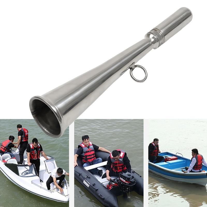 Marine Handheld Foghorn Stainless Steel Loud Air Horn High Decibel Marine Horn for Fishing Boats Yacht Accessories