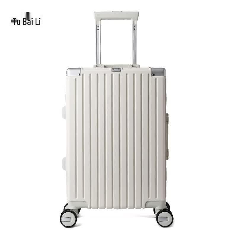 TOBERLIR PC Hard-Shell Aluminum Frame Spinner Suitcase 24 inches