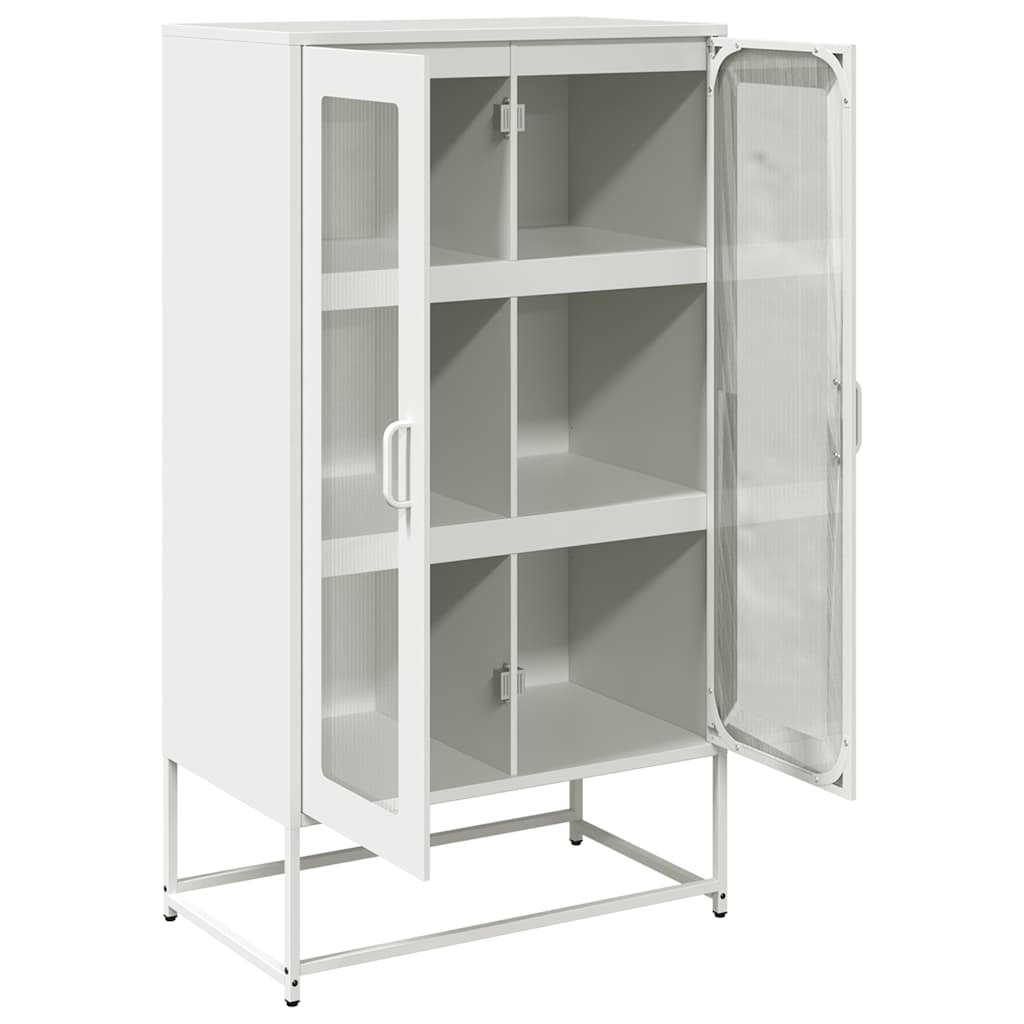 Komoda Biała 68X39X123 Cm Stal