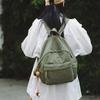 Schoolbag Solid Color Literary and Lightweight Small Backpack Women's Japanese Simple Travel Mountaineering Backpack Folded Texture Small School Bag