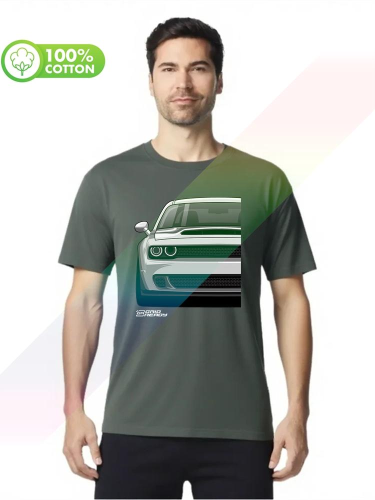 100 cotton round neck heavy weight Unisexs Tshirt AUTOTEE Dodge Challenger Hellcat S3XL Tops Tees
