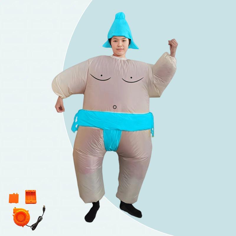 Halloween Inflatable Funny Fat Man Sumo Costume for Parties & Performances