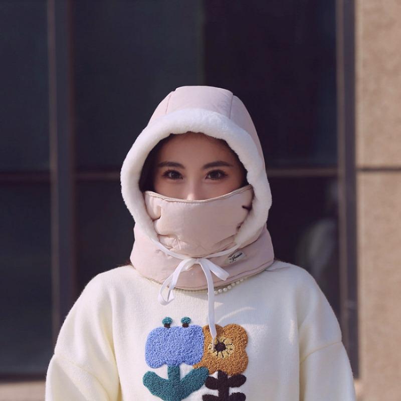 Winter cold-proof men's ear protectors, piled thick scarves, integrated mouth masks, women's electric vehicle thermal cotton hats