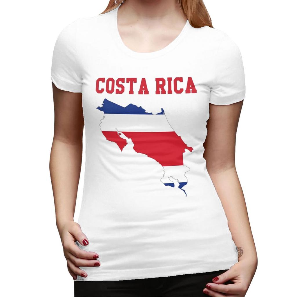 T-shirt Grafica Bandiera Costa Rica da Donna Girocollo Streetwear T-shirt da Donna Manica Corta Abbigliamento Estivo Top