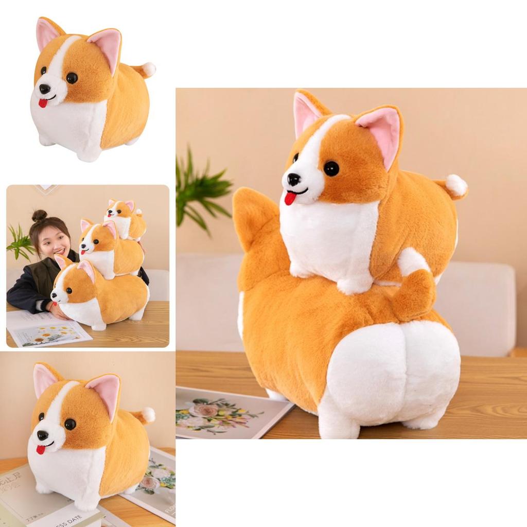 Adorable Corgi Dog Plush Toy Cute Car Accessory Hug Pillow Gift For Kids And Friends