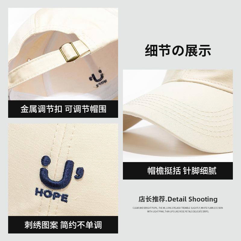 Retro baseball cap female face small versatile letter embroidery soft top cap male summer shade