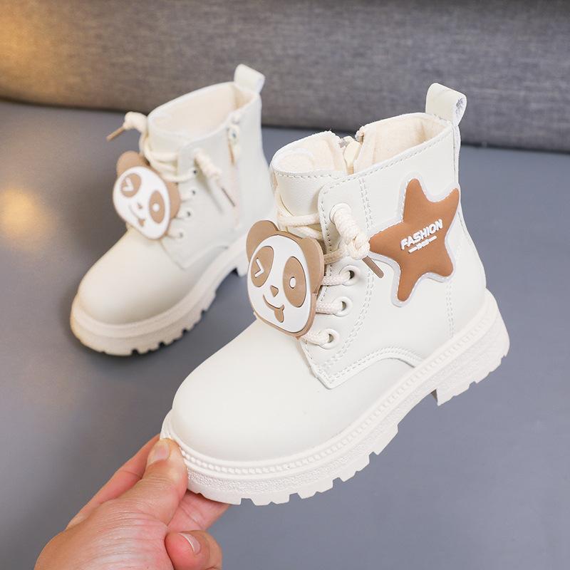 

Детские кожаные ботинки, короткие ботинки, ботинки Martin, прочные, дышащие, водонепроницаемые, одинарные ботинки для девочек в британском стиле 22 белый