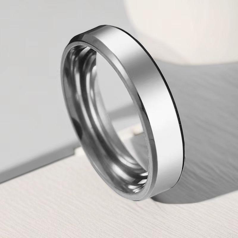 Gold-Plated Stainless Steel Titanium Ring for Women - High-End Blue Love Design