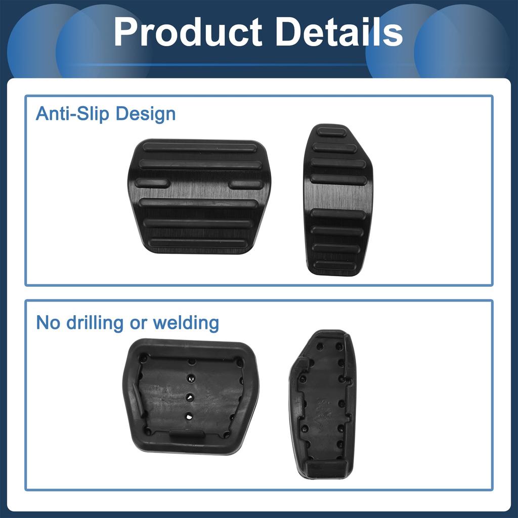 FUELHOOD 2pcs Automatic Foot Pedal Pad Foot Axle Pedal Cover for Nissan Roox B40 Series 2020/03- Aluminum Alloy Black