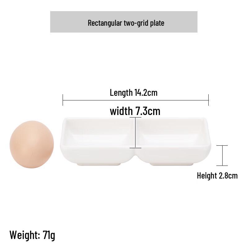 Rectangular Two-Compartment Melamine Sauce Dishes