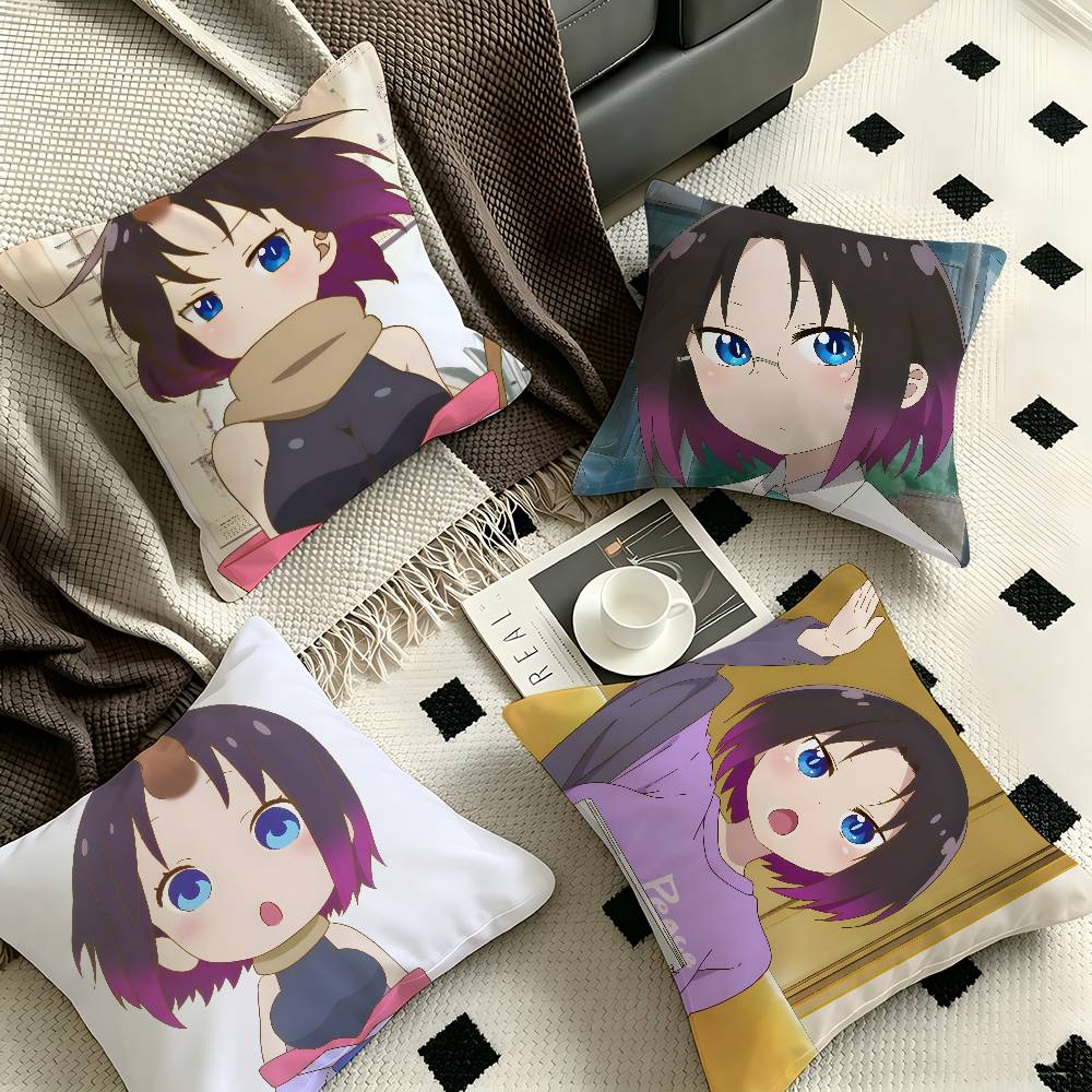 1pc Elma Miss Kobayashi's Dragon Maid Pillow Case Fashion Square Pillowcase Bedroom Sofa Room Ins Decoration Leisure