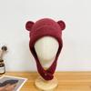 Winter Autumn Bear Ear Knitted Cap Cute Ear Protection Cap Fashion Warm Beanie Hats  Ski