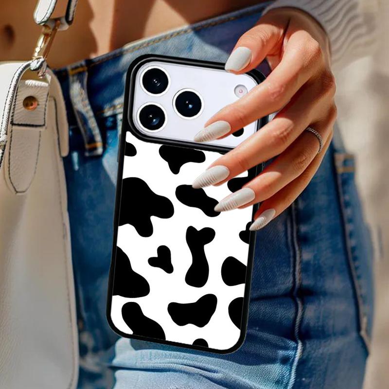 Milk Cow Skin Print Luxury Phone Case For iPhone 17 Air 14 15 13 12 Max Cover For Apple 16e 11 Pro Max Plus Coque