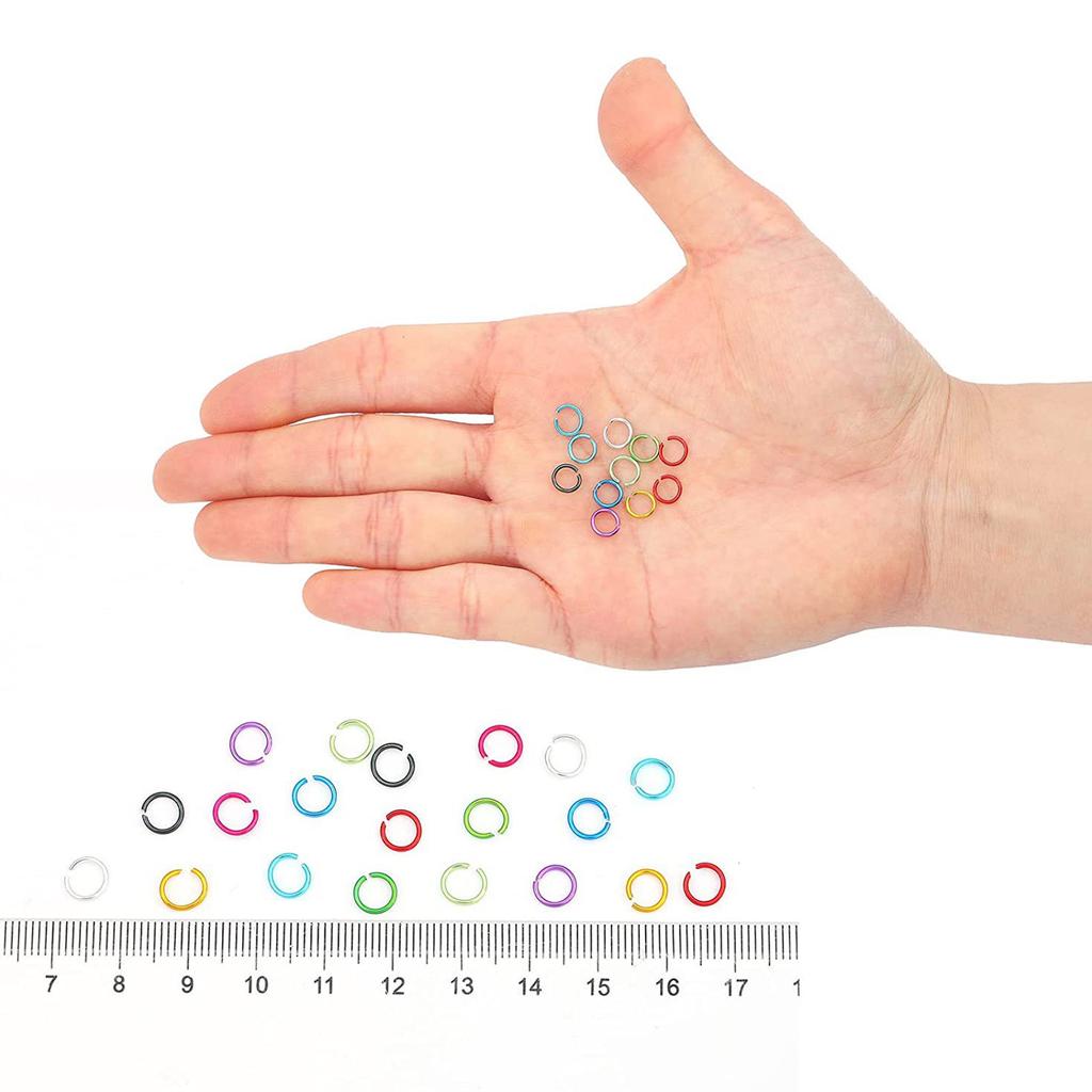 2250Pcs Open Aluminum Jump Rings 6mm Rings Connectors for Necklace Bracelet Pendant Choker Jewellery Making Findings