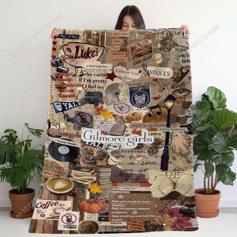 Energetic Design, Gilmore Girls Themed Flannel Blanket - Comfortable, Soft Polyester Fiber, Digitally Printed Custom blankets 75cmx90cm