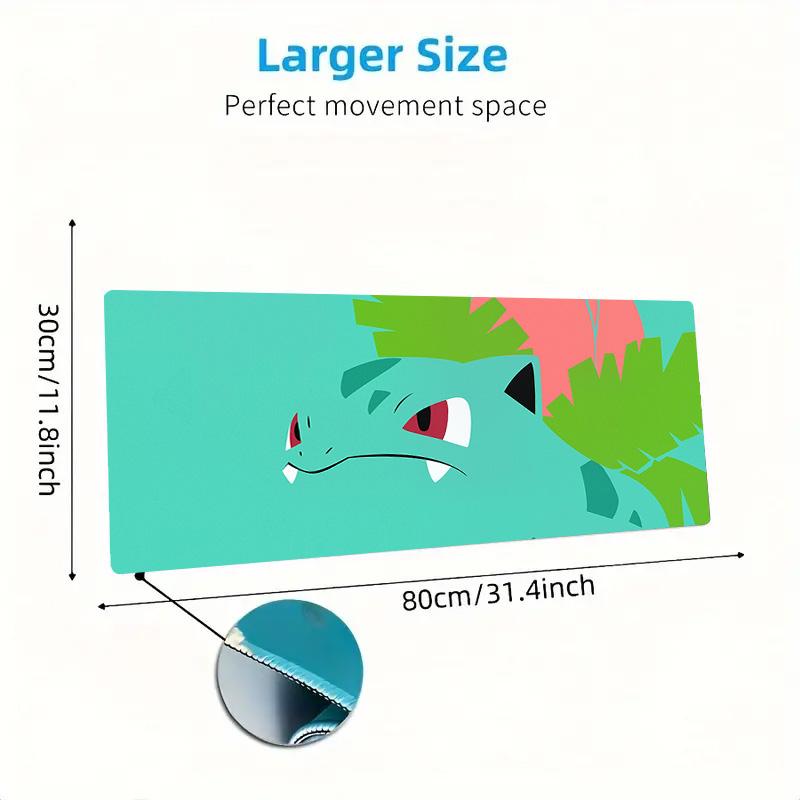Piplup and Bulbasaur Print Cushion Non-slip Laptop Tablet Big Mousepad XXL Mat Mini PC Playmat With Lock edge