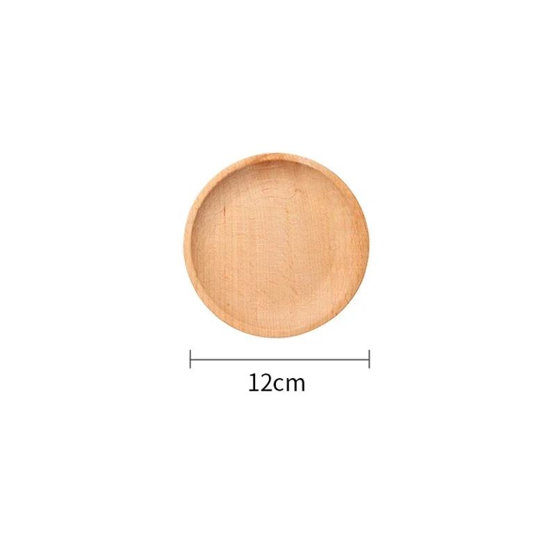 Japanese Wooden Tray Tableware Dessert Tray Breakfast Bread Dried Fruit Plate Tea Cup Coffee Coasters Household Storage Plates
