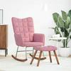 VidaXL Rocking Chair with Pink Velvet Footrest, Rocking Armchair, Lounge Chair, Living Room Seat, Chair, Chair of 4016847