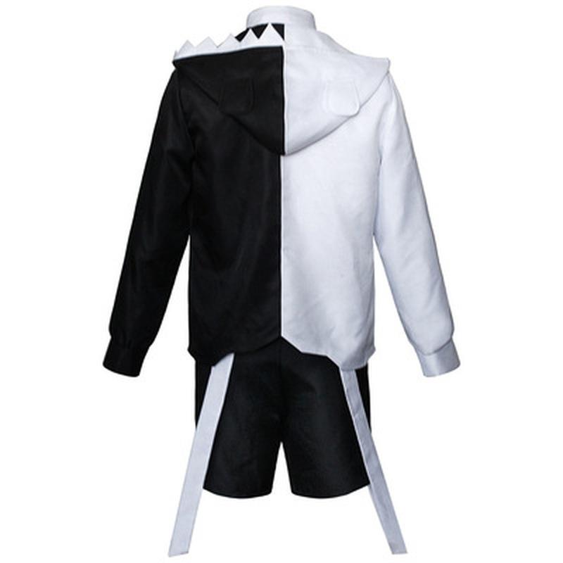 Men 5 Pcs Anime Costume Danganronpa V3: Killing Harmony Cosplay Monokuma Unisex Cosplay Costume Coat+shirt+tie+pants+badge