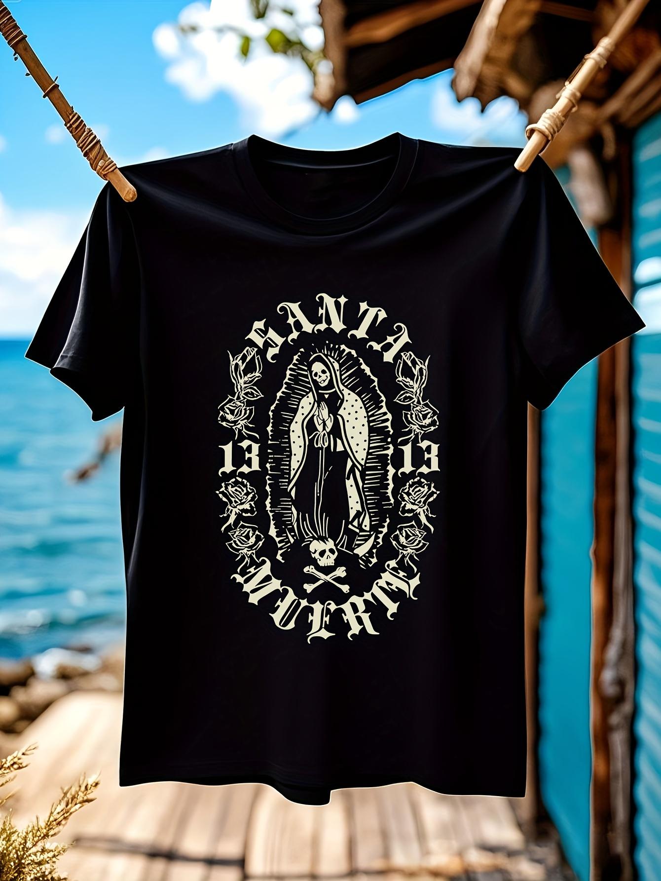 Santa Muerte 13 Gothic Lady of Holy Death Print Tshirt - ... XXXXL