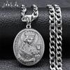 Collier Médaille Sainte Barbe en Acier Inoxydable 316 Couleur Argent Pendentif Hommes Religion Catholique Colliers Bijoux Santa Bárbara