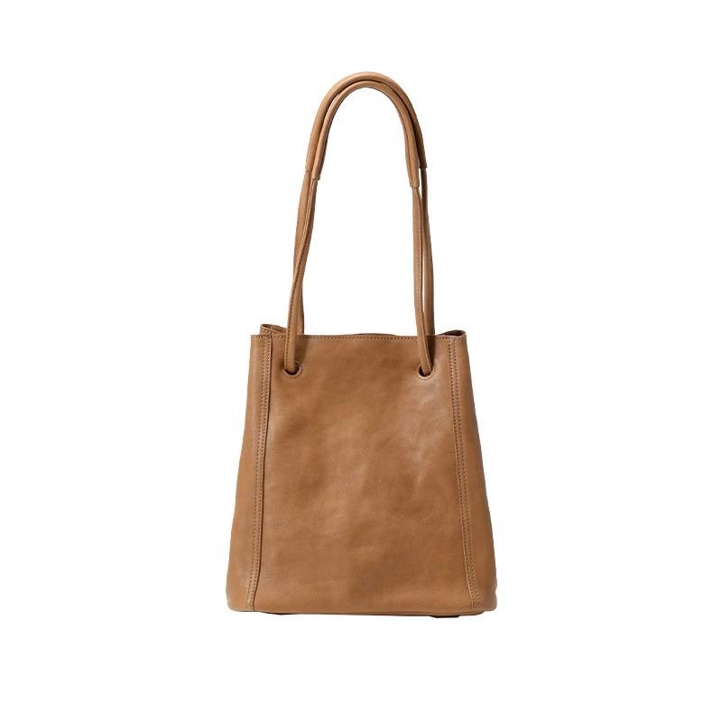 Luxury 2026 New Women's Commuter Soft Leather Bucket Bag - Genuine Leather Spacious Tote & Timeless Shoulder Hobo Bag