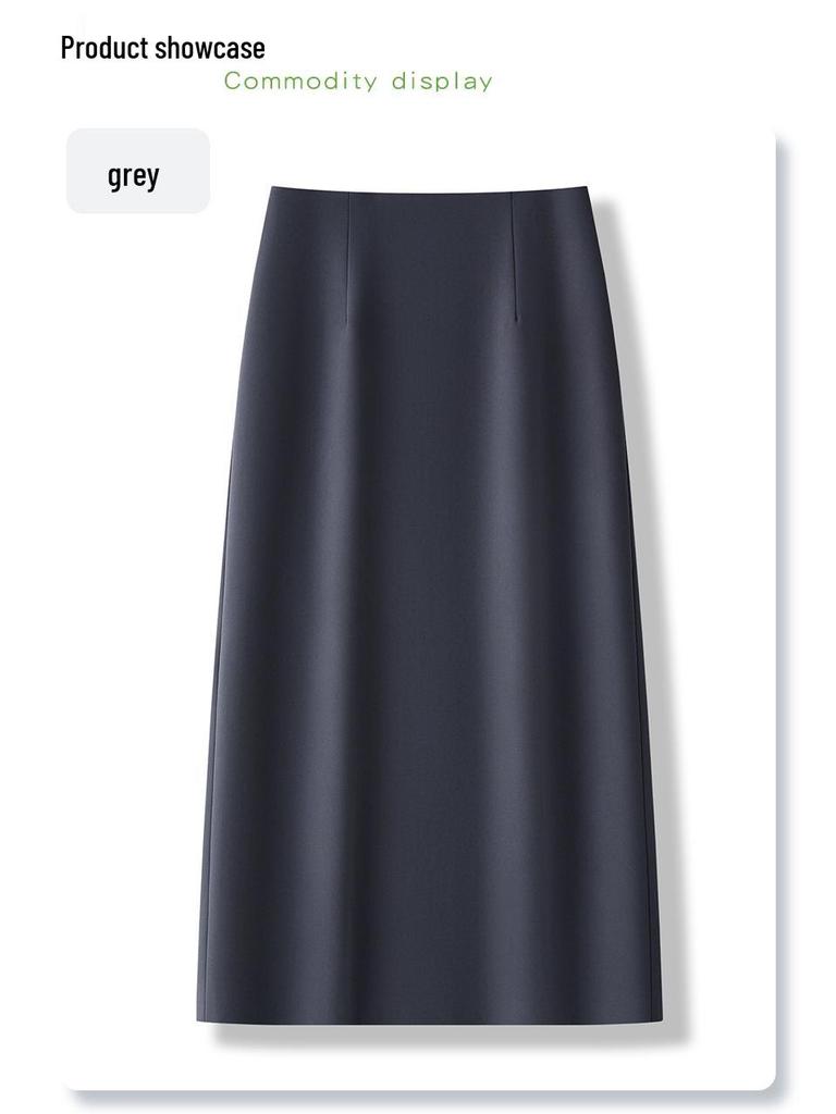 White High-Waisted Slimming Bodycon Midi Skirt for Women - 2025 Spring/Summer Fashion