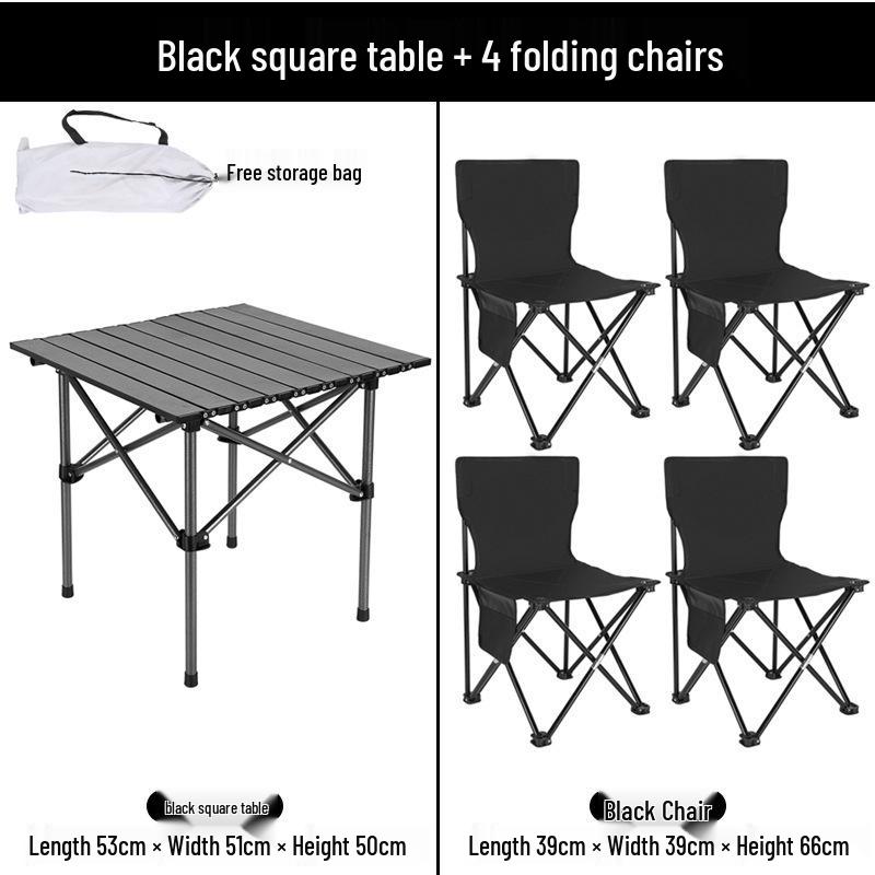 Portable Outdoor Table & Backrest Chair Set - Multifunctional, Casual, and Comfortable for Outdoors & Dorms