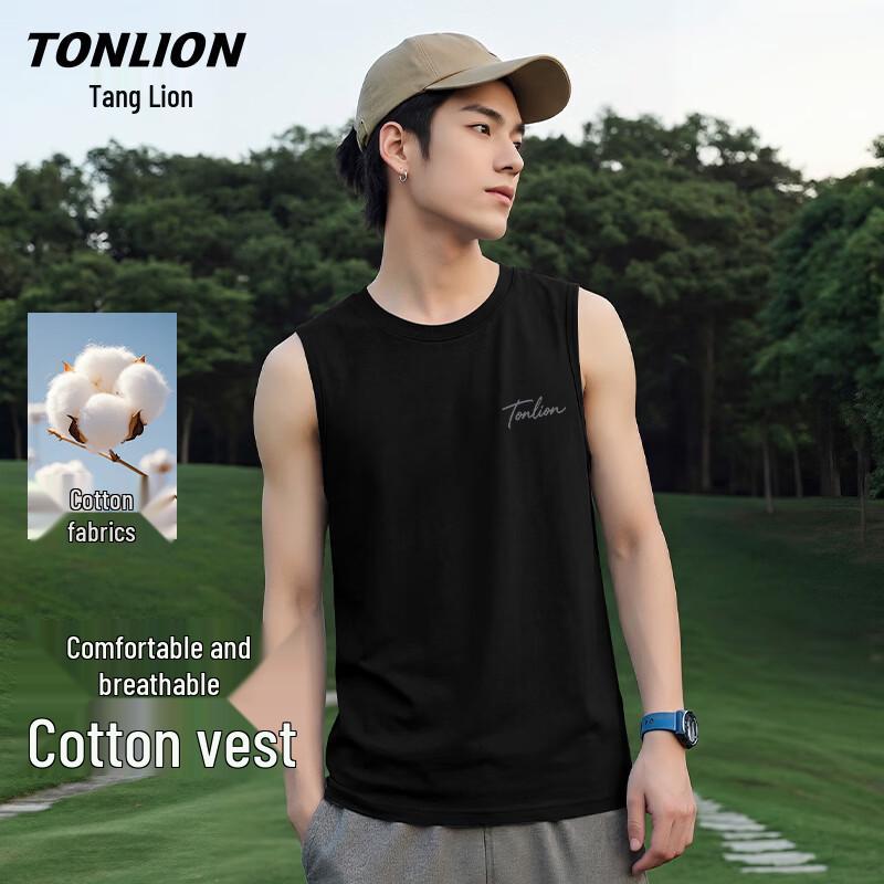 

Мужская повседневная майка TonLion, 100% хлопок, без рукавов XL