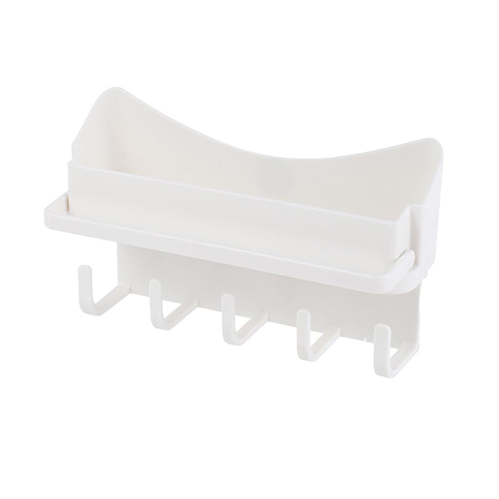 Adhesive Wall Mounted Organizer Plastic Makeup Storage Organizer Floating Shelves Hanging Bin for Bathroom