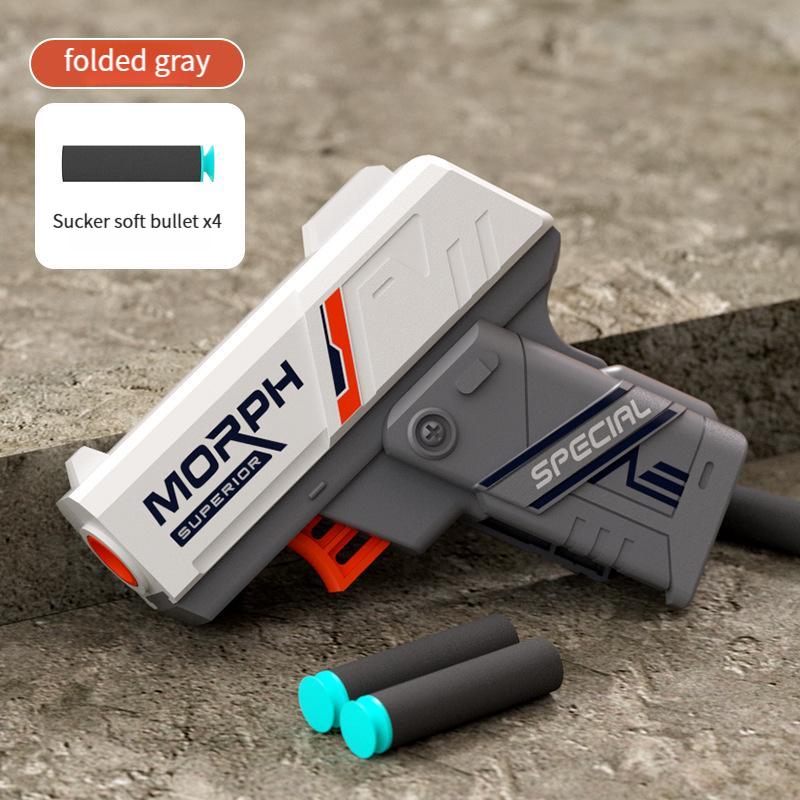 

Mini Soft Bullet Toy Gun Foldable Spinner Revolver Stress Relief Outdoor Shooting Game Gift For Kids Adults Play
