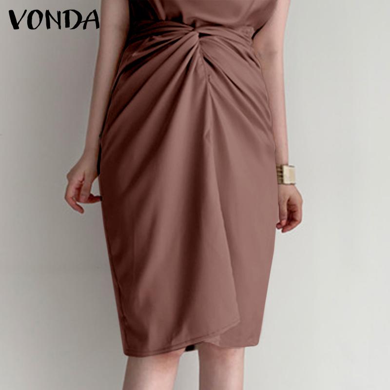

Летняя женская короткая юбка VONDA с ​​завышенной талией и бантом