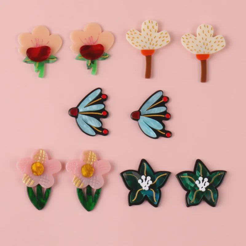 Acrylic Flower & Butterfly DIY Jewelry and Accessories: Earrings, Hairpins, Phone Case Patches.