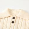 Infant Striped Polo Collar Sweater - Cable Knit Pullover for Babies