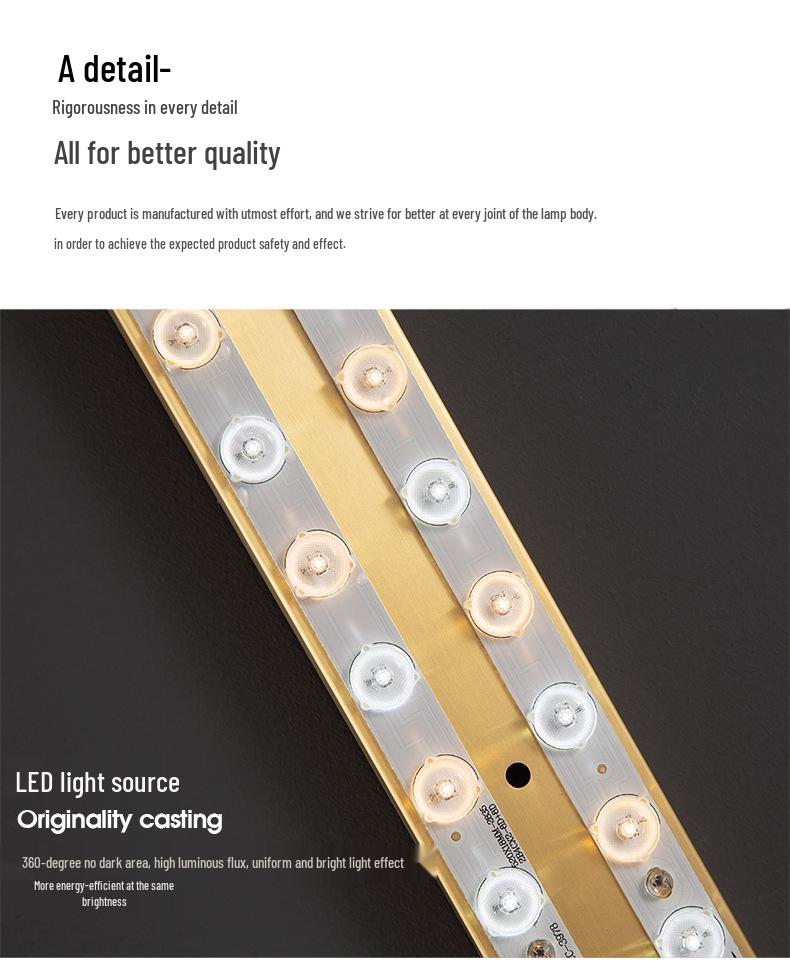 All-Copper Modern Bedside Wall Lamp - Creative Decorative Light for Bedroom and Living Room