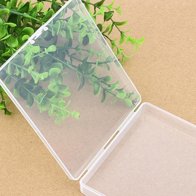 Mini Plastic Box Square Transparent Packing Box Dustproof Durable Id Card Parts Storage Box