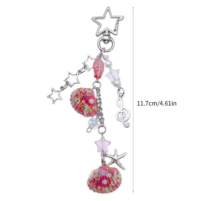 Y2K Hvězdy Mušle Perlový přívěsek Řemínek na telefon Přenosná šňůrka pro dívky ženy