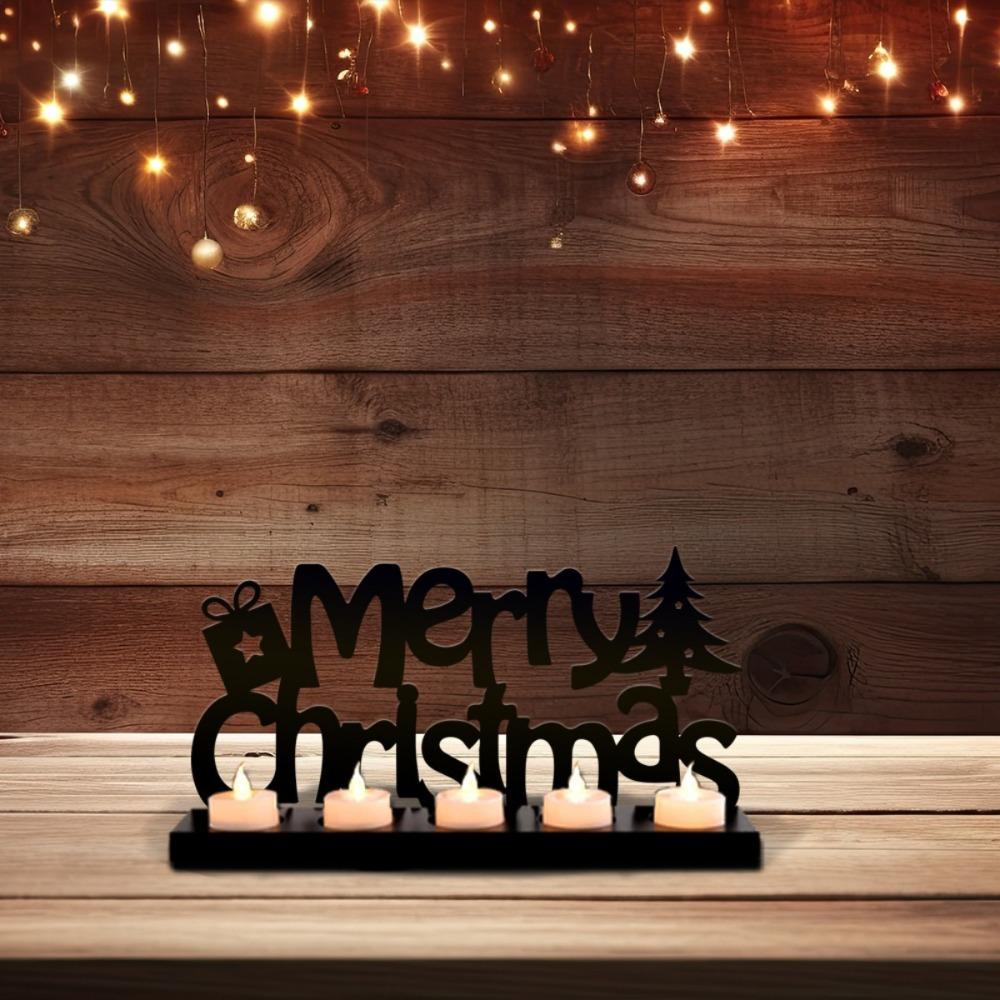 Wrought Iron Metal Candle Holder Christmas Home Decor 1pc