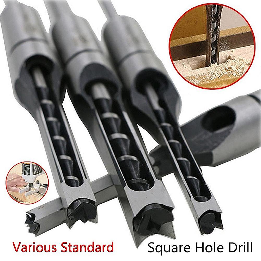 4pcs Woodworking Tools HSS Square Hole Drill Bit Auger Bit Steel Mortising Drilling Craving Carpentry Tools Woodworking Drill