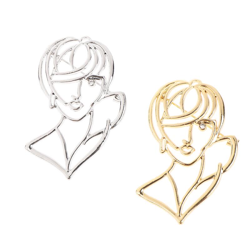 Satın alın Cute Hollow Beauty Lady Brooch Girl Figure Office Casual