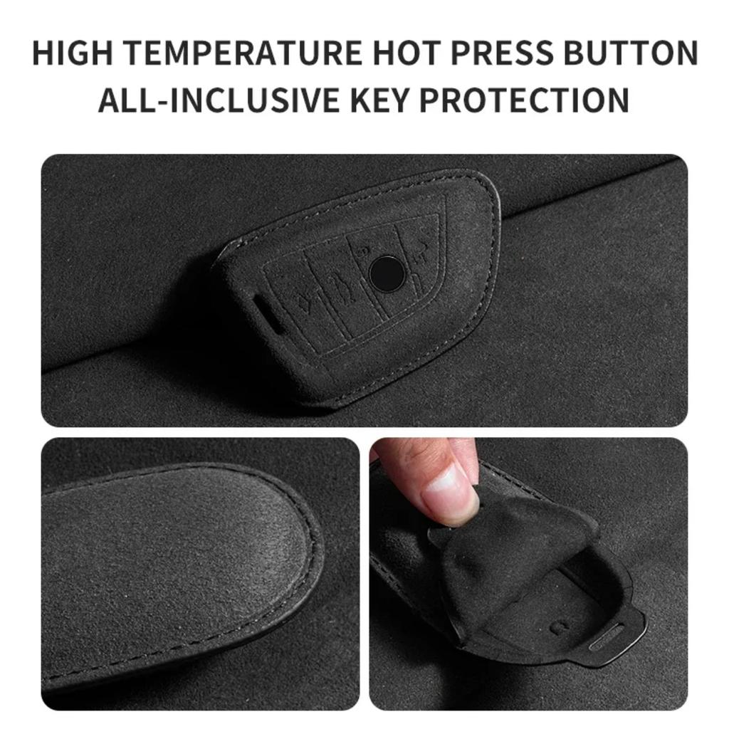 Car Key Case Cover Shell for BMW X1 X3 X5 X6 Series 1 2 5 7 8 F15 F16 E53 E70 E39 F10 F30 G30 G20 G11 G01 G02 G05 Suede Keychain