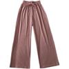 Women's Autumn Elastic Waist Wide-Leg Pants—Korean Style, Loose, Slimming, Draping Long Pants, Solid Color, Casual Fit.