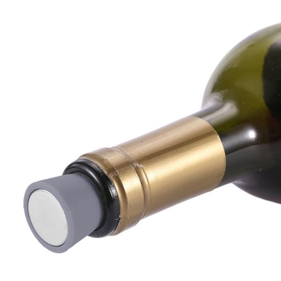 1/4 Pcs Bottle Cork Silicone Great Seal Leakproof Screw Texture No Odor Resuable Elastic Universal Fresh-keeping Champagne Wine Beer Bottole Stoppers